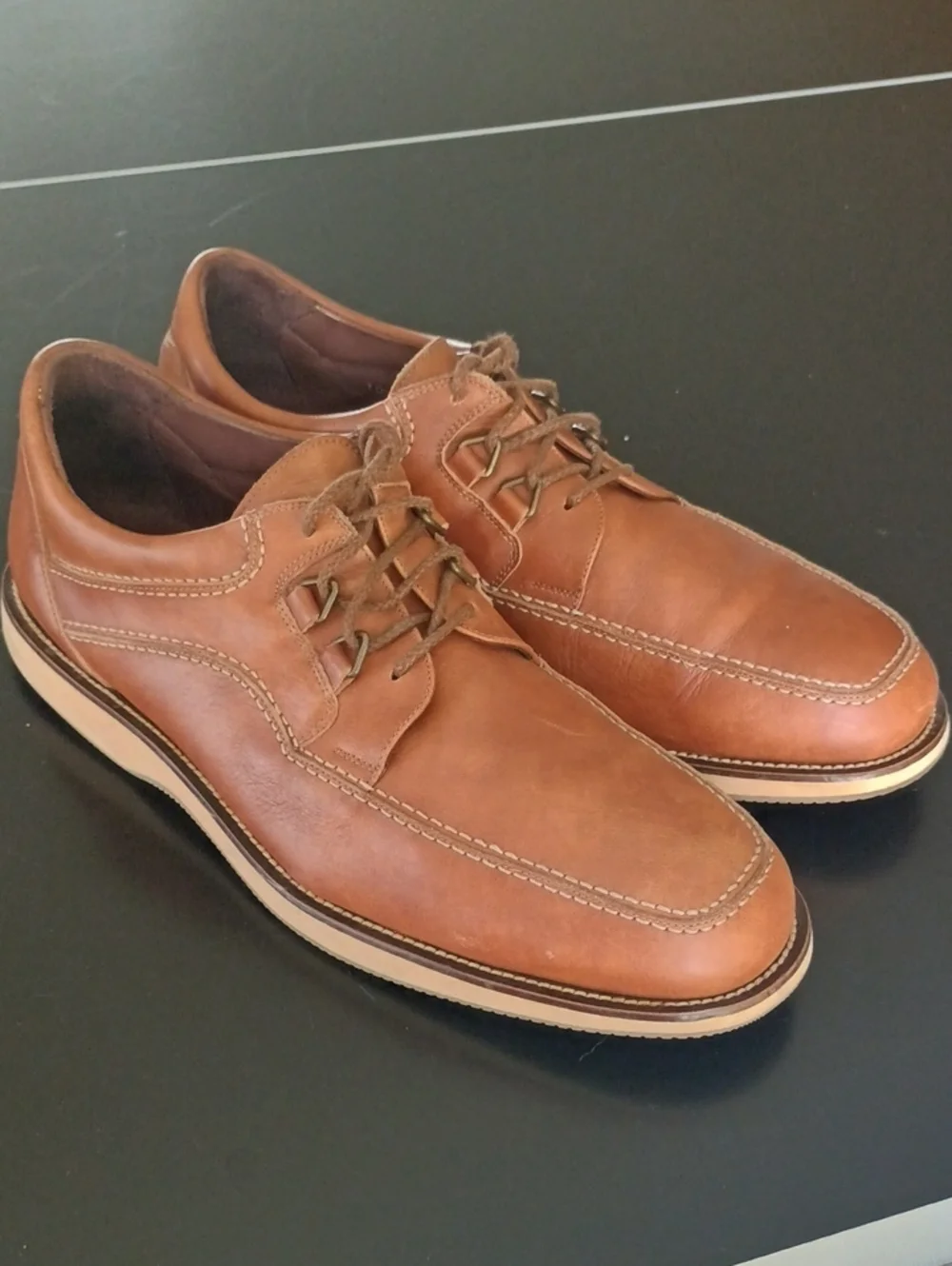 Men's Casual Derby in Light Brown Leather